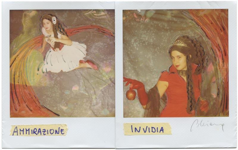 Biancaneve Snow withe Polaroid apple favole specchio queen bird red